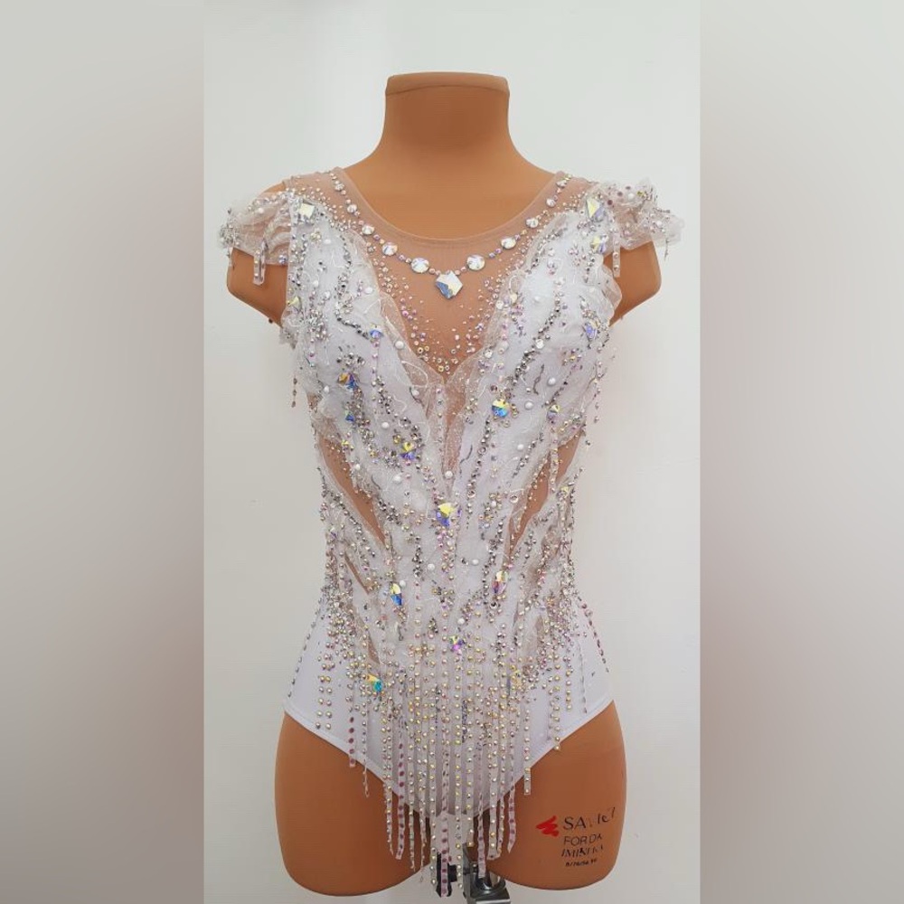 Elegant White Embellished Women's Top